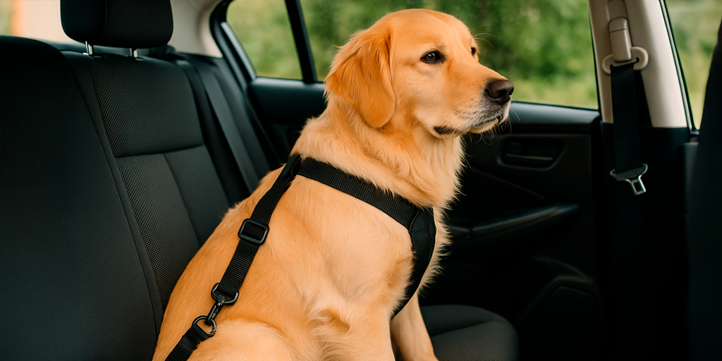 Todo Sobre Seguros Vehículos, Cómo viajar con mascotas en carro, seguro de auto, cotizador de seguros, cinturón especial, perro seguro, asiento trasero.